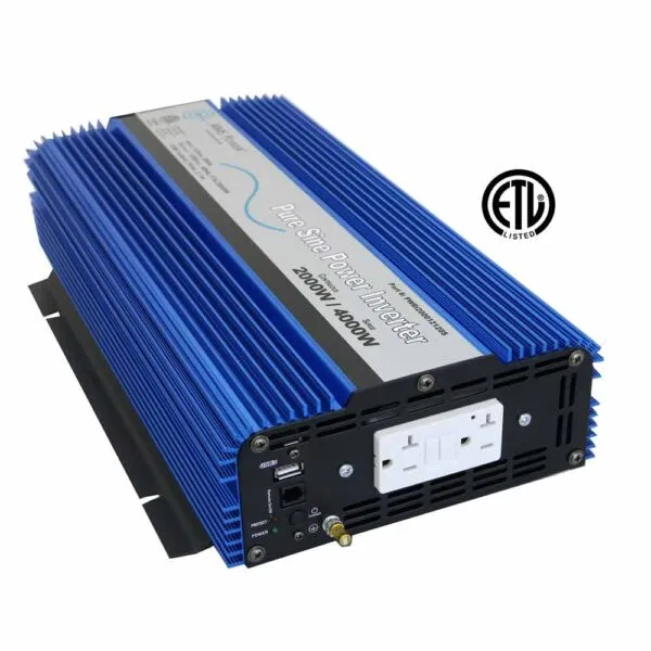 PWRI200012120S – AIMS POWER Power Inverter, Pure Sine Wave Inverts 12 Volt DC To 120 Volt AC 2000 Watt 4000 Watt Surg...